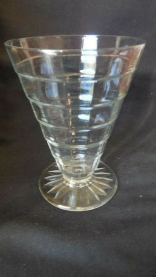 Hocking Glass Co.  " Block Optic " (9) Footed Tumblers - Clear
