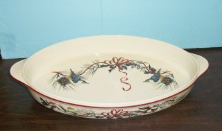 Lenox Winter Greetings Oval Casserole Baker By Catherine Mcclung 16 "