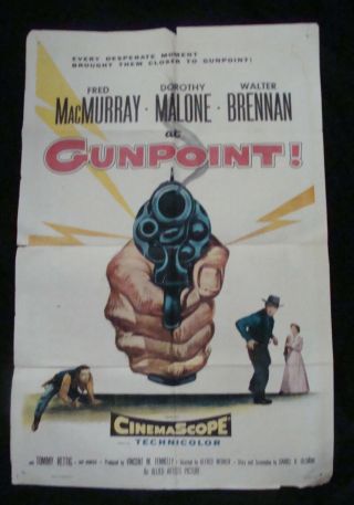 Gunpoint Movie Poster Fred Macmurray Dorothy Malone 1955 One Sheet