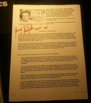 Johnny Sheffield Boy Tarzan Autographs Dd659ssx11