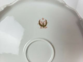 Antique RS Prussia Gilded Leaves Porcelain Floral Pitcher Lemonade Water Luster 8