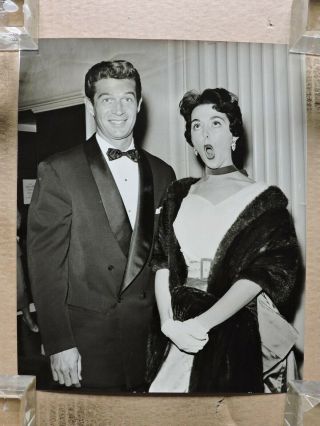 Barbara Rush With George Nader Busty Candid News Photo 1955