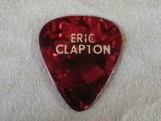 Eric Clapton Guitar Pick Pearl Red & Silver Print 2010 Scarce