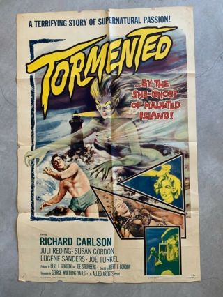 Tormented Movie Poster 1960 Horror Vintage Poster