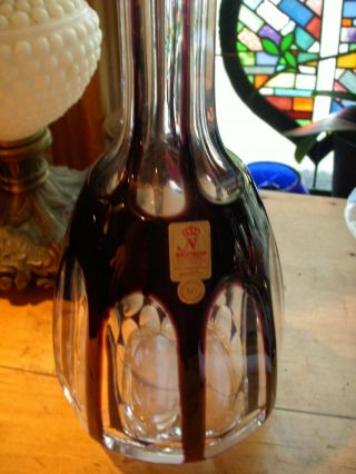 AMETHYST CUT TO CLEAR OPTIC ILLUSION DECANTER LABELS NACHTMANN BLEIKRISTALL 2