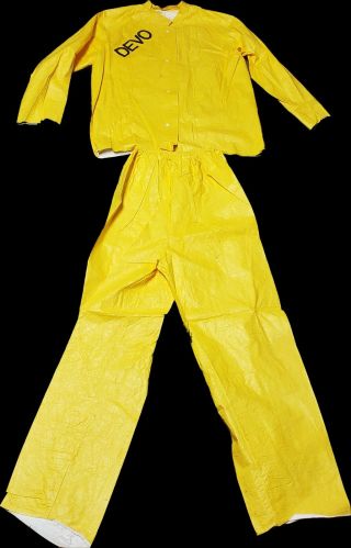 Vintage Rare 1970s Devo Yellow Suit Atex Usa Polyskin Like Concert Rock Whip It