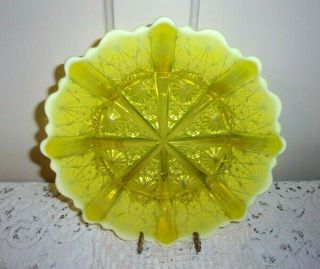 George Davidson & Co.  Pearline Vaseline Opalescent Lady Chippendale 9 Inch Plate