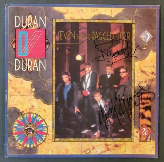 Duran Duran Signed Lp - Nick Rhodes,  Roger Taylor - " Seven And The Ragged Tiger "