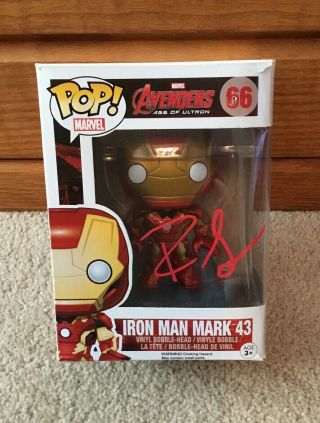 Funko Pop Marvel Avengers Iron Man Mark 43 66 Signed By Robert Downey Jr.
