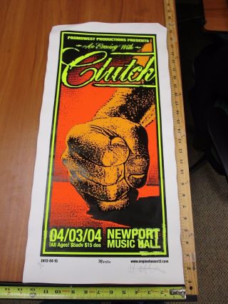 2004 Rock Roll Concert Poster Clutch Mike Martin S/n 100