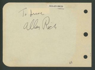Frank Wilcox & Allan Rich Signed Album Page - Vintage Autographs