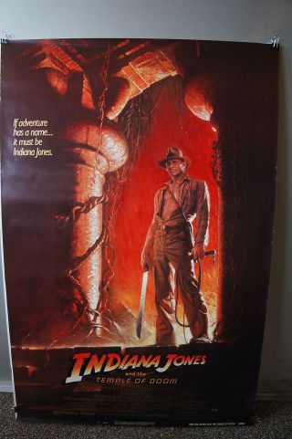 Indiana Jones And The Temple Of Doom Harrison Ford Rolled Rare 1 Sheet 1984