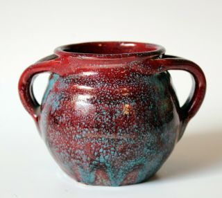 North State Carolina Pottery Apothecary Jar Flambe Glaze Vase