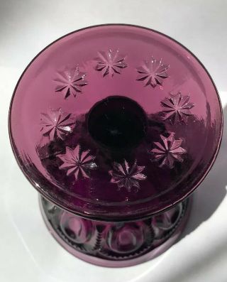 LE Smith Moon and Stars Amethyst Footed Covered Compote 61/2 in.  Purple Fenton 4