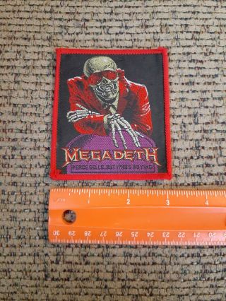 Vintage 1986 Megadeth Rock Band Sew On Patch Peace Sells.  But Who 