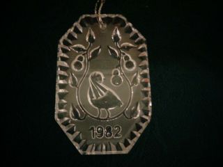 Waterford 1982 Partridge In A Pear Tree Crystal Ornament,  6th In 12 Days Of Chri