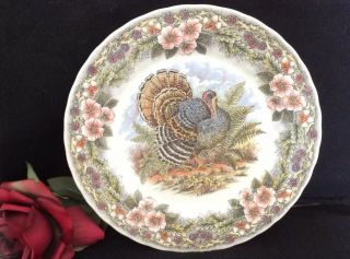 Set Of 6 Churchill Myott Thanksgiving Dinner Plates Turkey Multi - Color Columbia