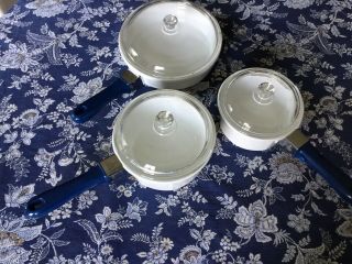 Princess House Nouveau Ceramic Cookware With Blue Handles - 9 Piece