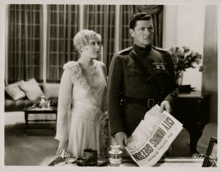 Esther Ralston,  George Bancroft Orig 1929 Scene Still.  The Mighty Linen