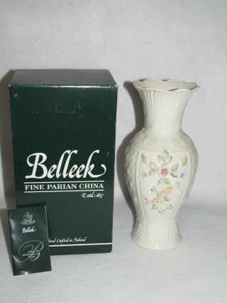 " Bloomfield Anniversary Vase " 1997 Belleek - Ninth Mark - Mib