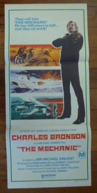 The Mechanic 1972 Australian Daybill Movie Poster Charles Bronson