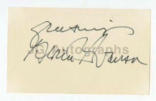Gloria Swanson - Award Winning Actress - Autographed Card