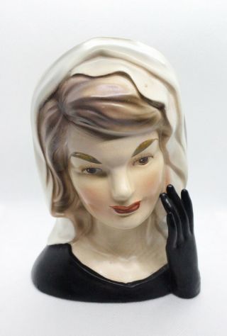 Vintage 1964 Jackie Kennedy In Mourning Head Vase/planter Inarco E - 1852