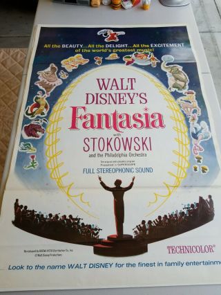 Fantasia Walt Disney Mickey Mouse Stokowski Rare 1sh Poster