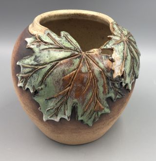 Old Patagonia Marty Frolick Pottery 1985 Vase With Leaves