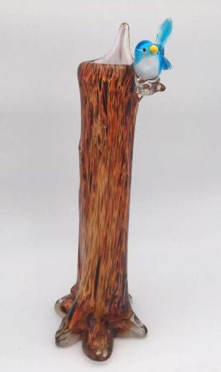 Vintage Murano Tall Glass Vase with Bird Feature 3