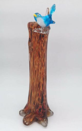 Vintage Murano Tall Glass Vase with Bird Feature 4