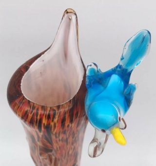 Vintage Murano Tall Glass Vase with Bird Feature 7