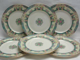 Set Six (6) - Lenox China - Monticello Pattern - 8.  25 " Salad Plates (black Mark)