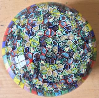 Large Good Quality Close Packed Millefiori Cane Glass Paperweight
