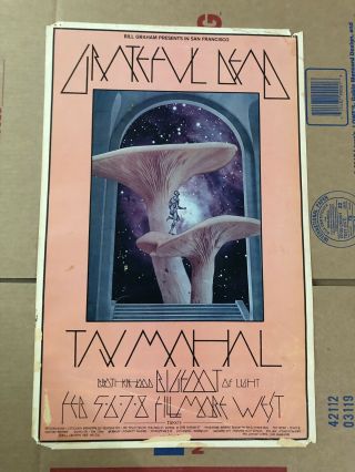 1969 Grateful Dead Taj Mahal Fillmore - Bill Graham Concert Poster Playbill