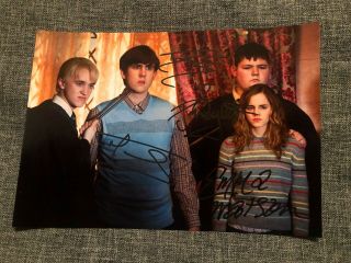 Emma Watson Tom Felton Lewis Waylett Harry Potter Autograph Signed 6x8 Photo