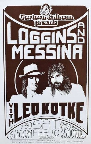 Loggins & Messina Concert Poster Kansas City 1975