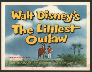 Littlest Outlaw Lobby Card Set Of 8 (vf) 1955 Walt Disney Movie Poster Art 4366