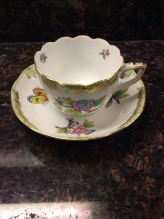 Herend Queen Victoria Demitasse Cup And Saucer