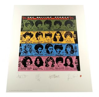 The Rolling Stones Some Girls Plate Signed Lithograph Print 22x26 Numbered /5000