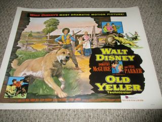 Disney Old Yeller Movie Poster Half Sheet 1974 Re - Release - Rolled