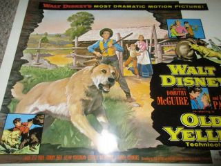 Disney old yeller movie poster half sheet 1974 re - release - rolled 2