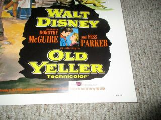 Disney old yeller movie poster half sheet 1974 re - release - rolled 3