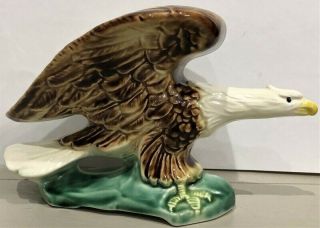 Rare Vintage Mid Century Bald Eagle Mccoy Hull Art Pottery Planter Americana Nr