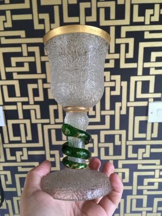 Antique Moser Glass Snake Bohemian Goblet