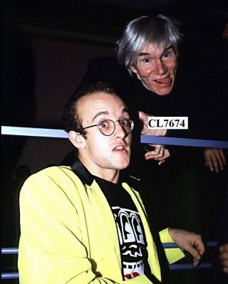 Keith Harring And Andy Warhol At The Opening Of The Palladium In York Photo