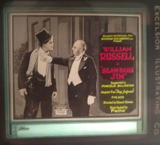 Slam - Bang Jim 1917r Vintage Glass Slide William Russell Pathe Film