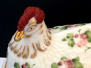 RARE Vintage Westmoreland hand painted milk glass Hen TOP ONLY 2