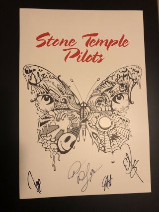 Stone Temple Pilots Autographed Poster From 2019 Tour.