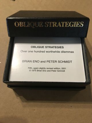Brian Eno / Peter Schmidt - Oblique Strategies Cards -